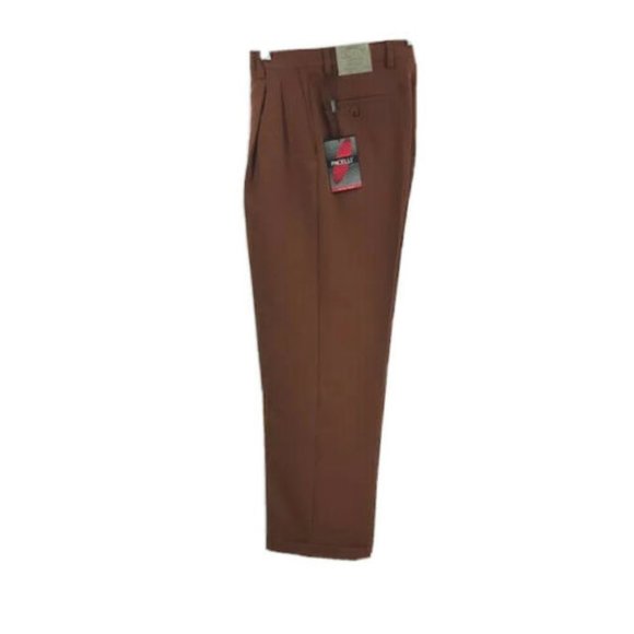 Poplin Fabric Pacelli 3pc Burgundy Suit CAMERON-10006 Classic Fit Pleated Pants Athletic Cut main image 1